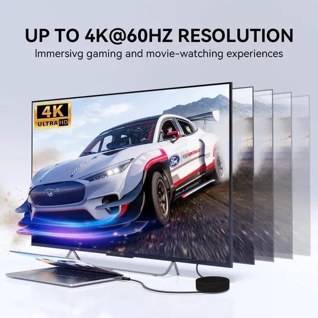 Alt view image 11 of 14 - CABLEDECONN Long USB4 Thunderbolt 4 Extension Cable 5M 16.5ft 8K USB C M/M 240W Fast Charging 40Gbps Data Transfer 7680 * 4320 8K@60Hz 4K@144Hz Video Compatible with Different USB-C Devices