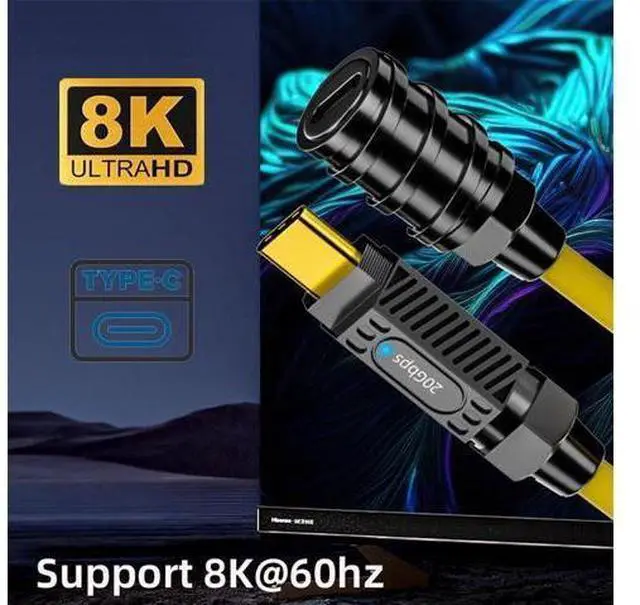 Alt view image 11 of 14 - Vszerda Stretch Coiled Silicone 140W 20Gbps 8K USB-C USB4 Cable Type-C Male to Female Extension Cable Power & Data for Gaming Keyboard Mouse 1.8m/6ft