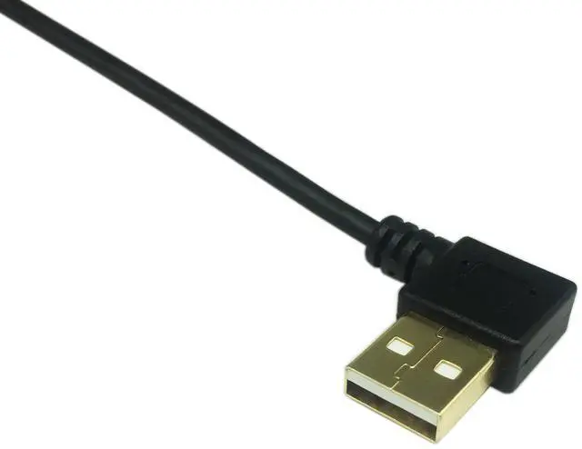 Alt view image 12 of 12 - 9 inch Gold Plated USB Left & Right Angle 3.0 Type C Male to Left Angle USB Type A 2.0 Male Fast Charge and Data Sync Cable L