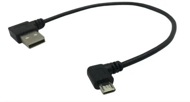 Alt view image 8 of 12 - 9Inch Micro USB Cable Combo Left & Right Angle Micro USB 5 Pin Male to USB 2.0 Type A Right Angle Male Data Sync and Charge Cable (Black)(2-Pack) R