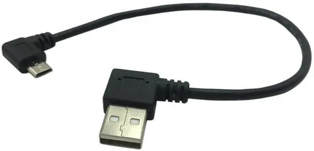 Alt view image 9 of 12 - 9Inch Micro USB Cable Combo Left & Right Angle Micro USB 5 Pin Male to USB 2.0 Type A Right Angle Male Data Sync and Charge Cable (Black)(2-Pack) R