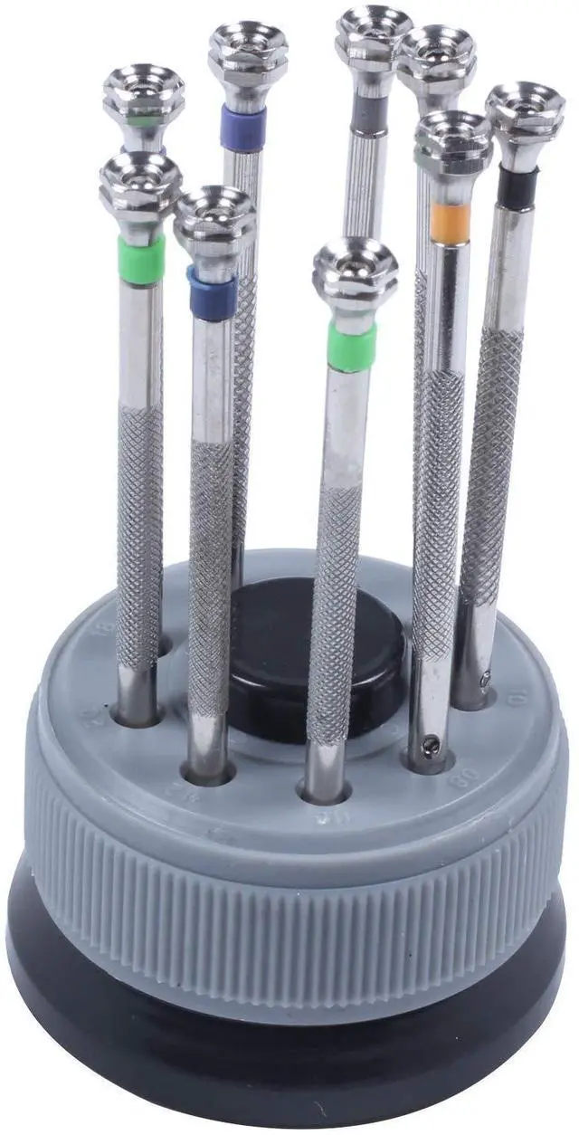 Alt view image 10 of 14 - 9Pcs 0.8mm-2.0mm Watch Screwdriver Screw Driver Kit Repair Tools Set For Watches Glass
