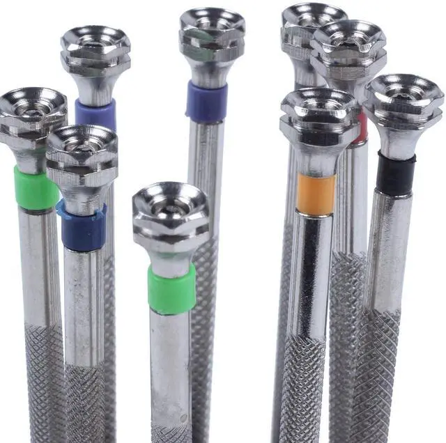Alt view image 11 of 14 - 9Pcs 0.8mm-2.0mm Watch Screwdriver Screw Driver Kit Repair Tools Set For Watches Glass