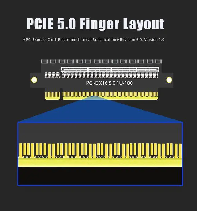 Alt view image 9 of 10 - GLOTRENDS PA17 PCIe 5.0 X16 Riser Adapter Card, Straight and Low-Profile for 1U/2U Server Installation