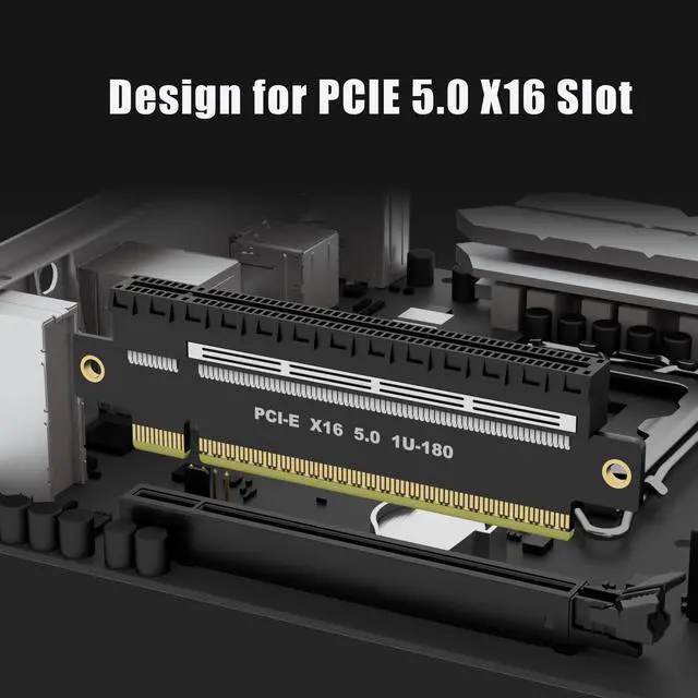 Alt view image 8 of 10 - GLOTRENDS PA17 PCIe 5.0 X16 Riser Adapter Card, Straight and Low-Profile for 1U/2U Server Installation