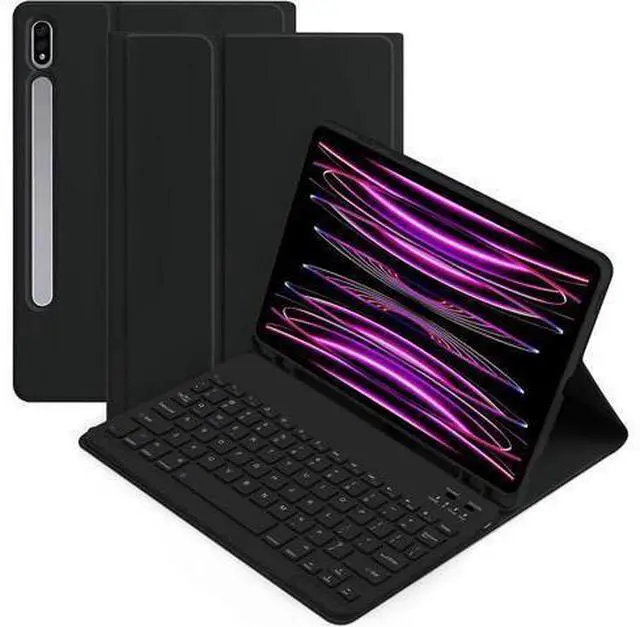 Alt view image 10 of 10 - kaidisen Backlit Keyboard for Galaxy Tab S6 Lite 10.4" 2024/2022/2020 Keyboard Case with Mouse, Detachable Backlight Color Keyboard Case,Purple+White