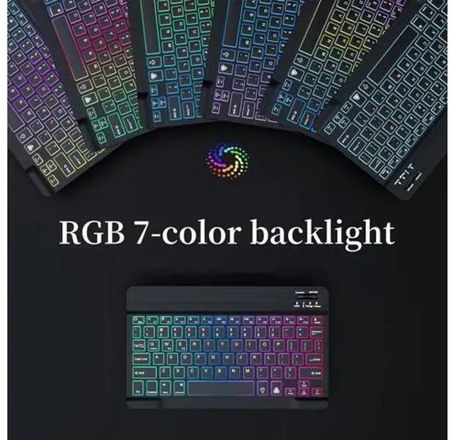 Alt view image 8 of 10 - kaidisen Backlit Keyboard for Galaxy Tab S6 Lite 10.4" 2024/2022/2020 Keyboard Case with Mouse, Detachable Backlight Color Keyboard Case,Purple+White