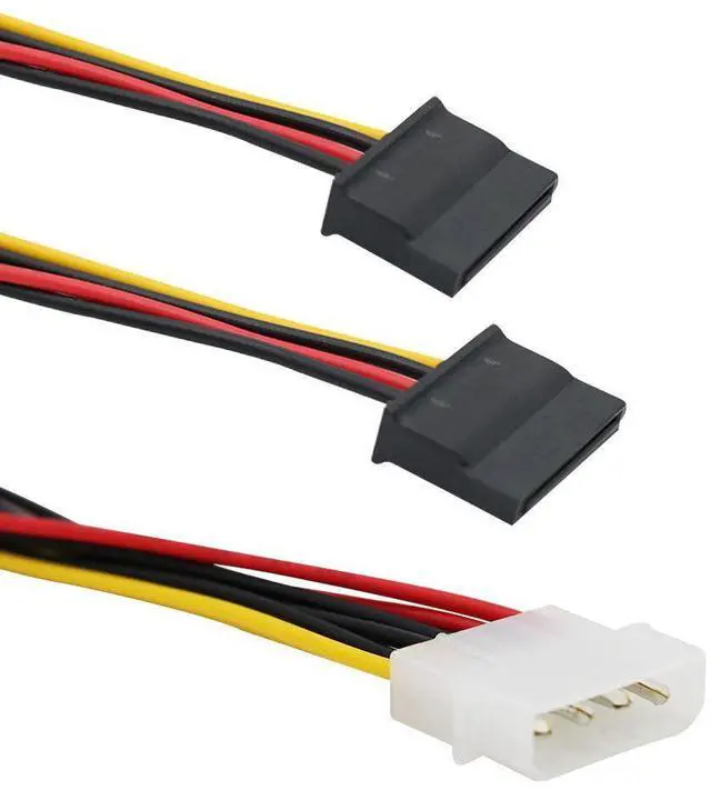 Alt view image 9 of 10 - 5pcs 4 Pin Molex To 2×15 Pin SATA Power Y-Cable Adapter For IDE 8 Inches
