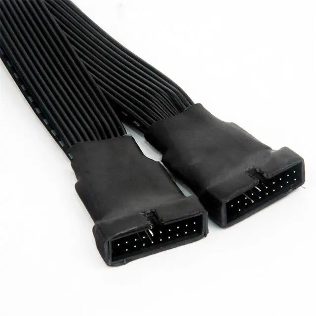 Alt view image 6 of 7 - WRIARICH 19-pin To USB 3.0 20-pin 1 To 2 Power Splitter Cable 18AWG 12cm For Motherboard