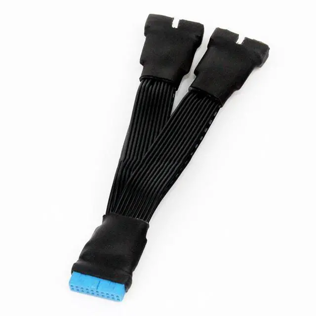 Alt view image 4 of 7 - WRIARICH 19-pin To USB 3.0 20-pin 1 To 2 Power Splitter Cable 18AWG 12cm For Motherboard