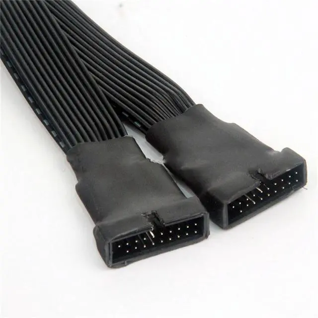 Alt view image 7 of 7 - WRIARICH 19-pin To USB 3.0 20-pin 1 To 2 Power Splitter Cable 18AWG 12cm For Motherboard