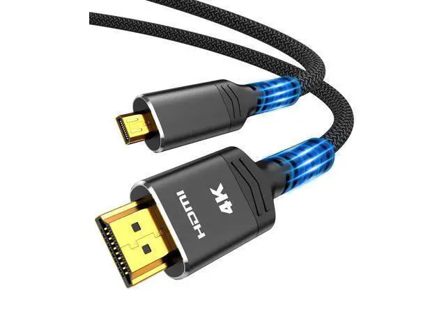 Alt view image 8 of 14 - Vszerda 4K Micro HDMI to HDMI Cable 10 FT, Micro Male to HDMI Male Cable Nylon Braided Cord Adapter 2.0 4K@60HZ 2K@165HZ 18Gbps Compatible with Laptop Camera Monitor HDMI to Micro HDMI Black