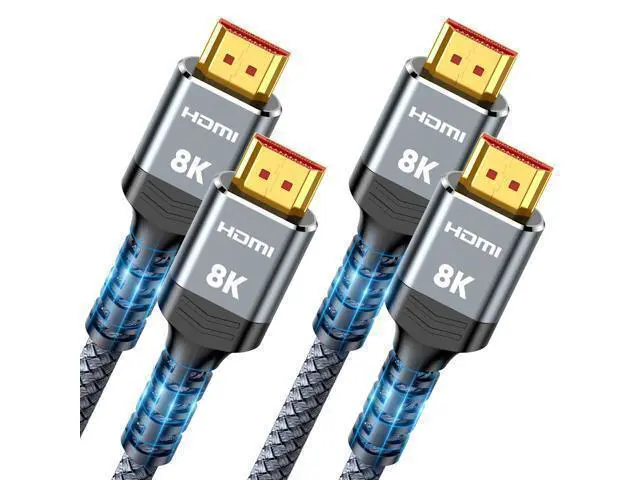 Alt view image 8 of 14 - Vszerda 8K 2.1 HDMI Cable 3.3FT/1M 2-Pack, 48Gbps High Speed HDMI Braided Nylon Cord-4K120 144Hz 8K60Hz RTX 3090 eARC HDR10 4:4:4 HDCP 2.2&2.3 QMS VRR,Compatible for Laptop,Monitor,Roku TV,HDTV