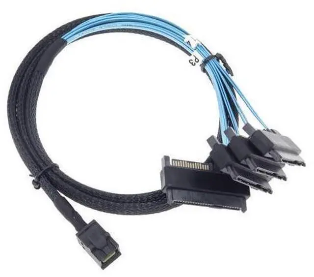 Alt view image 10 of 14 - Vszerda Mini SAS to SAS Cable Breakout Internal Fan-Out HD SFF-8643 to SFF-8482 29Pin with Sata Power for Raid Controller to HDD 1M Length