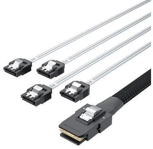Alt view image 14 of 14 - Vszerda MiniSAS SFF-8087 Fan-Out Cable Breakout to 4xSATA, 6Gbps High-Speed Cable for RAID Controllers, Servers & Storage Enclosures, 1-m(3.3ft)