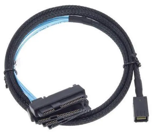 Alt view image 11 of 14 - Vszerda Mini SAS to SAS Cable Breakout Internal Fan-Out HD SFF-8643 to SFF-8482 29Pin with Sata Power for Raid Controller to HDD 1M Length