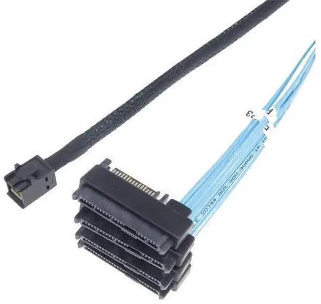 Alt view image 13 of 14 - Vszerda Mini SAS to SAS Cable Breakout Internal Fan-Out HD SFF-8643 to SFF-8482 29Pin with Sata Power for Raid Controller to HDD 1M Length