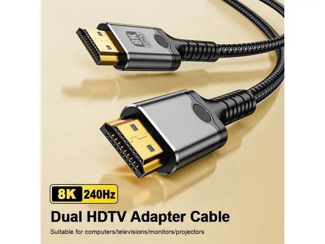 Alt view image 9 of 14 - Vszerda HD 2.1 Cable 8K@60Hz, 10FTCertified Ultra High Speed 48Gbps HD Cable Braided Cord-4K@120Hz 8K@60Hz, DTS:X, HDCP 2.2 & 2.3, HDR 10 Compatible with Roku TV/PS5/HDTV/Blu-ray
