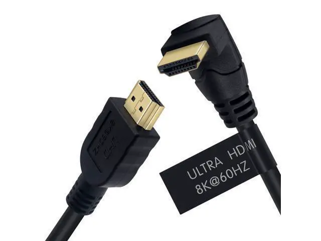 Alt view image 9 of 14 - Vszerda 8K HDMI 2.1 Cable 6feet, HDMI 48gbps 90 Degree Up Angle HDMI Male to Male HDMI 2.1 Cable with 8K 60Hz Video and 3D HDR for TV/Xbox /PS4 /PS5(M/M Up)