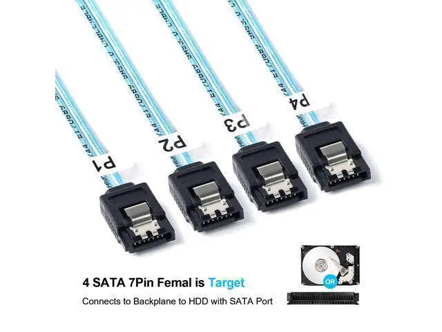 Alt view image 10 of 12 - Vszerda 2Pack Mini SAS to SATA Cable: 0.5M SFF-8087 to SATA Forward Breakout Cable SFF8087 SAS Controller to Hard Drive(1.6FT)