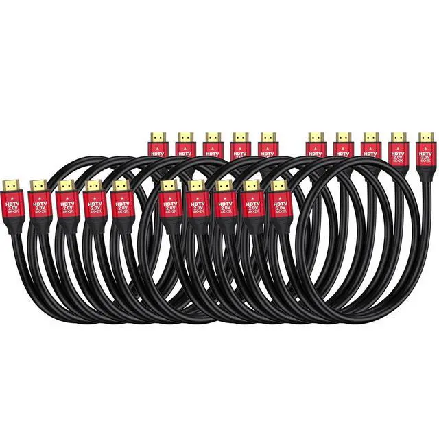 Alt view image 8 of 14 - HDMI to HDMI Cables 5 Feet, 10-Pack, High Speed HDMI 2.0 Cable Supports 4K@60Hz, 2K, 1080P, HDCP 2.2, HDR, ARC & Ethernet, Compatible with Xbox, PS3, PS4, Laptop, Roku, Monitor, TV etc