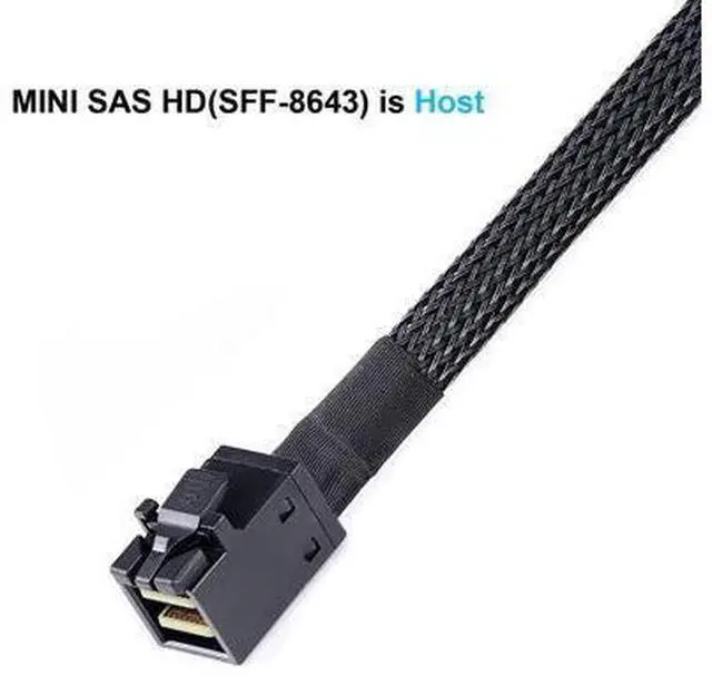 Alt view image 9 of 12 - Vszerda Mini SAS to SAS Cable: 1M SFF-8643 to SAS SFF-8643 to SFF-8482 Connector 4X SFF-8482 with SATA Power Adapter Cable (3.3FT)