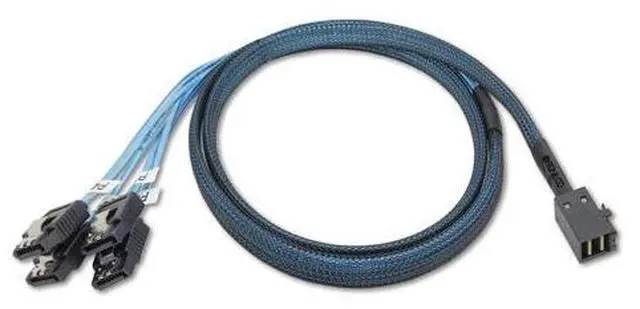 Alt view image 8 of 10 - Vszerda Internal HD Mini SAS Cable SFF-8643 to 4 SATA Digital Black Cord (1 Cable, 1 M / 3.2 Feet)