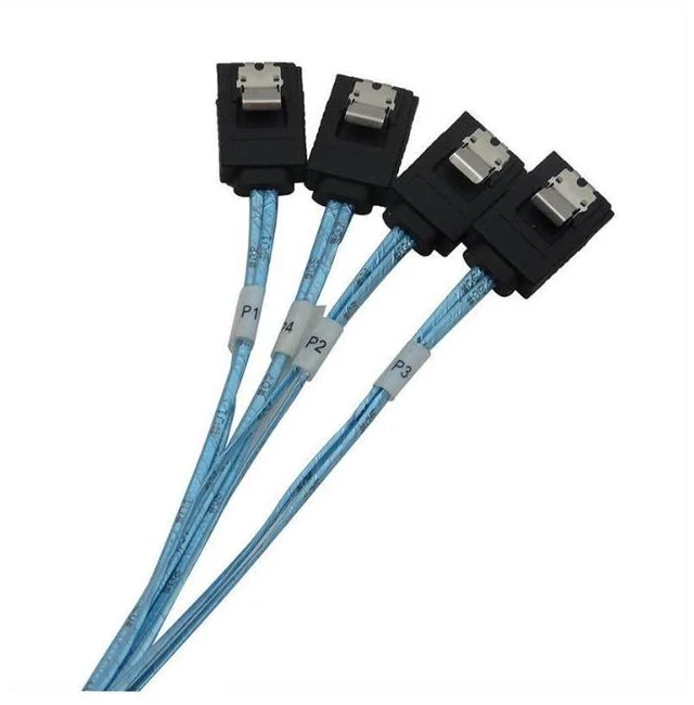 Alt view image 5 of 7 - WRIARICH SFF86434SATA50CM Internal 12G HD Mini SAS SFF-8643 to 4 x SATA Cable Hard Drive Cable,HD Mini SAS Host/Controller to 4 SATA Target/Backplane-1.64ft