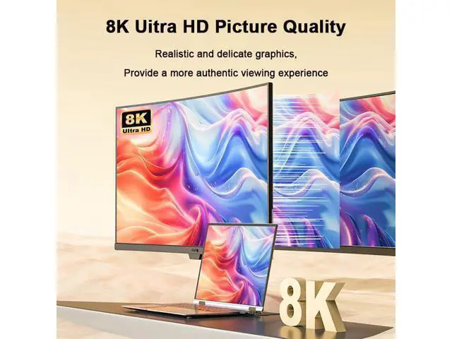 Alt view image 10 of 14 - Vszerda HD 2.1 Cable 8K@60Hz, 10FTCertified Ultra High Speed 48Gbps HD Cable Braided Cord-4K@120Hz 8K@60Hz, DTS:X, HDCP 2.2 & 2.3, HDR 10 Compatible with Roku TV/PS5/HDTV/Blu-ray