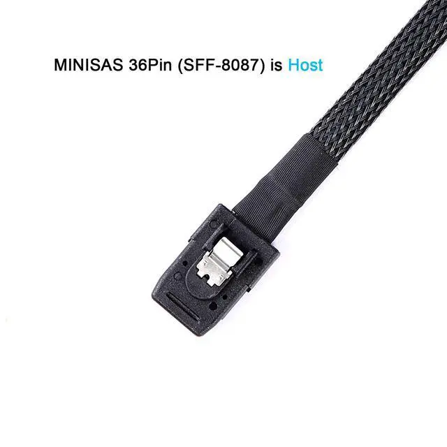 Alt view image 9 of 12 - 2Pack Mini-SAS to SAS-Cable: 0.5M SFF-8087 to SAS-SFF-8087 to SFF-8482 x4 with SATA Power Adapter-Cable (1.6FT)
