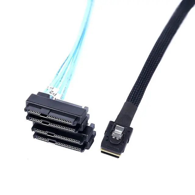 Alt view image 11 of 12 - 2Pack Mini-SAS to SAS-Cable: 0.5M SFF-8087 to SAS-SFF-8087 to SFF-8482 x4 with SATA Power Adapter-Cable (1.6FT)
