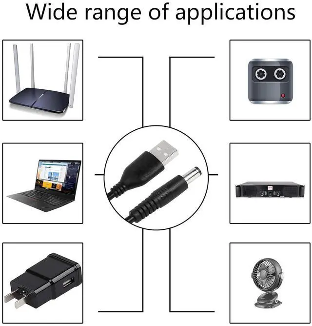 Alt view image 9 of 12 - 1FT DC 5V to DC 12V USB Voltage Step Up Converter Cable,Power Adapter Cable with DC 5.5 x 2.1mm Jack,USB 5V 2A to DC 12V 0.8A Cable
