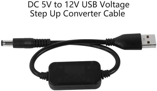 Alt view image 10 of 12 - 1FT DC 5V to DC 12V USB Voltage Step Up Converter Cable,Power Adapter Cable with DC 5.5 x 2.1mm Jack,USB 5V 2A to DC 12V 0.8A Cable