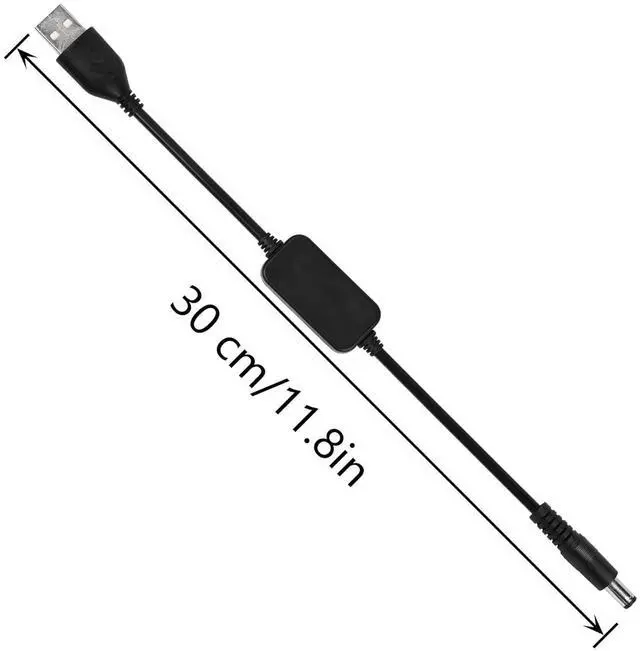 Alt view image 11 of 12 - 1FT DC 5V to DC 12V USB Voltage Step Up Converter Cable,Power Adapter Cable with DC 5.5 x 2.1mm Jack,USB 5V 2A to DC 12V 0.8A Cable