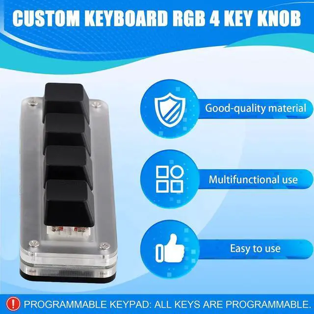 Alt view image 10 of 14 - USB Programming Macro Custom Keyboard RGB 4 Keys Knob Gaming Mechanical Hot Swap Keyboard for Photoshop Drawing