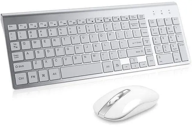 Alt view image 8 of 14 - Wireless Keyboard Mouse Combo, Cimetech Compact Full Size Wireless Keyboard and Mouse Set 2.4G Ultra-Thin Sleek Design for Windows, Computer, Desktop, PC, Notebook, Laptop Silver