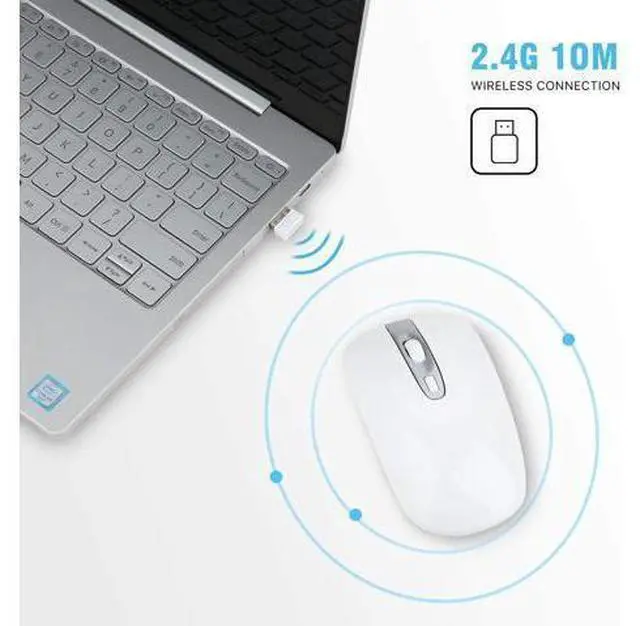 Alt view image 9 of 14 - Wireless Keyboard Mouse Combo, Cimetech Compact Full Size Wireless Keyboard and Mouse Set 2.4G Ultra-Thin Sleek Design for Windows, Computer, Desktop, PC, Notebook, Laptop Silver