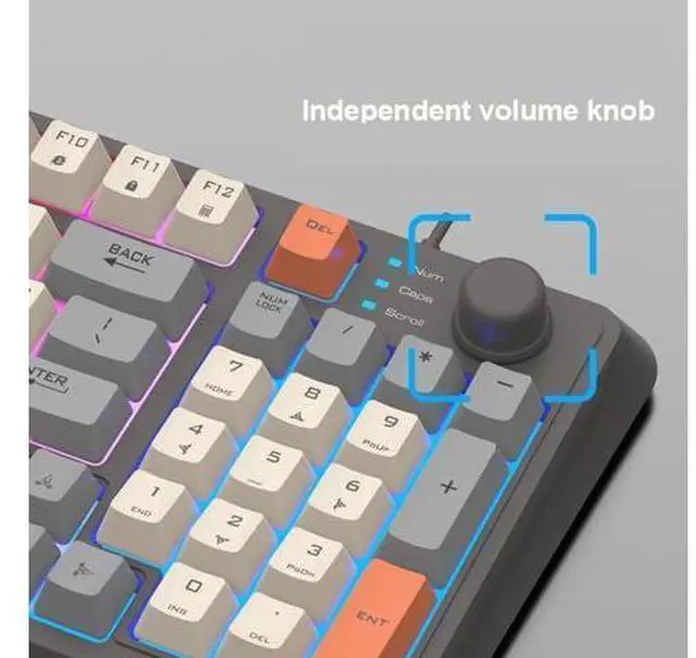 Alt view image 12 of 14 - K820 Led Cool Lighting 94 Keys Wired Keyboard Mechanical Touch Luminous and Mouse Set for Desktop Computer Pc Laptop Home Office