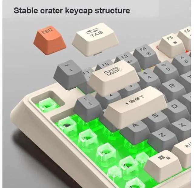Alt view image 13 of 14 - K820 Led Cool Lighting 94 Keys Wired Keyboard Mechanical Touch Luminous and Mouse Set for Desktop Computer Pc Laptop Home Office