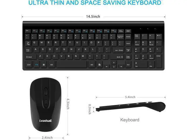 Alt view image 12 of 14 - Wireless Keyboard and Mouse Combo Wireless Mouse and Keyboards Cordless USB Computer Keyboard and Mouse Set, Ergonomic, Silent, Compact Slim for Windows Laptop, Apple, iMac, Desktop, PC