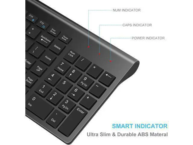 Alt view image 10 of 14 - Wireless Keyboard and Mouse Combo Wireless Mouse and Keyboards Cordless USB Computer Keyboard and Mouse Set, Ergonomic, Silent, Compact Slim for Windows Laptop, Apple, iMac, Desktop, PC