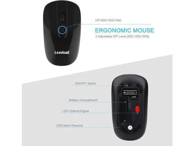 Alt view image 14 of 14 - Wireless Keyboard and Mouse Combo Wireless Mouse and Keyboards Cordless USB Computer Keyboard and Mouse Set, Ergonomic, Silent, Compact Slim for Windows Laptop, Apple, iMac, Desktop, PC
