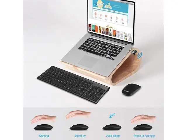 Alt view image 13 of 14 - Wireless Keyboard and Mouse Combo Wireless Mouse and Keyboards Cordless USB Computer Keyboard and Mouse Set, Ergonomic, Silent, Compact Slim for Windows Laptop, Apple, iMac, Desktop, PC