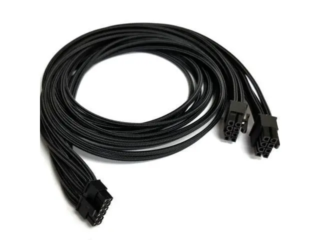 Alt view image 4 of 6 - Vszerda 2X CPU 8 Pin to 16 Pin(12+4) 12VHPWR PCI-e 5.0 Cable Compatible with GPU 3090Ti RTX 4080 4090 for 12VHPWR PCI-e Cable for A SUS/Seasonic/Phanteks Revolt (24 Inches)