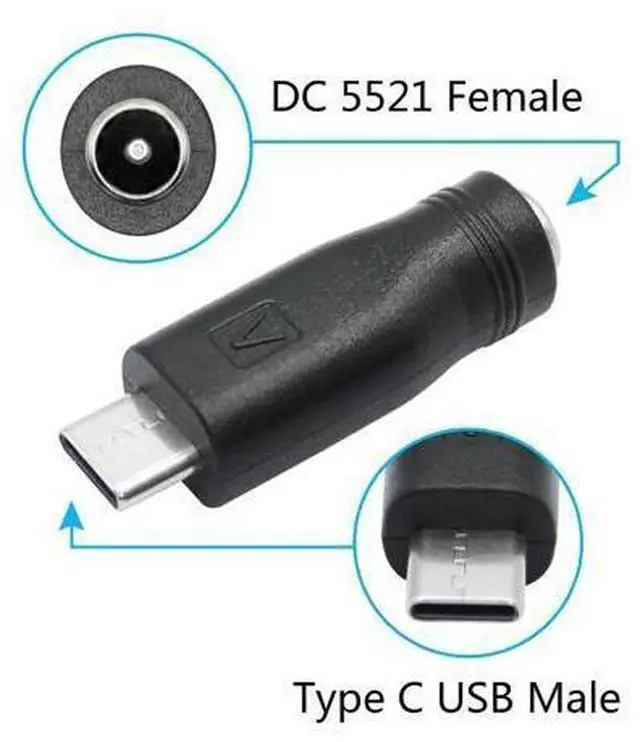 Alt view image 8 of 12 - Vszerda DC 5.5mm x 2.1mm to USB C Adapter, 5V DC 5521 Female to USB Type C Male Plug Convert Connector Power (4Pcs)