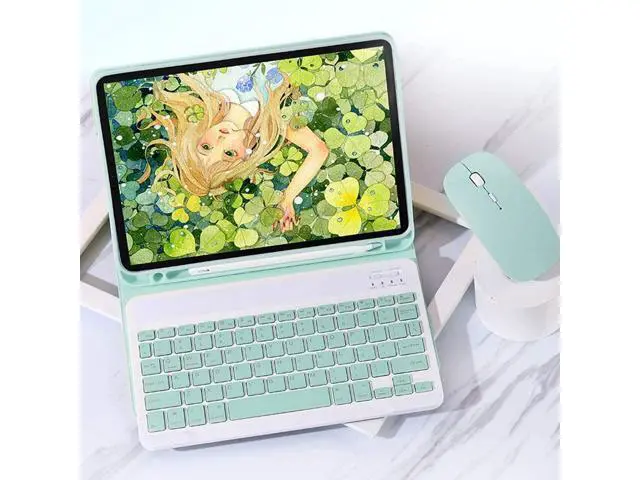 Alt view image 9 of 10 - for iPad Mini 6th Generation Keyboard Case with Mouse,for 8.3" iPad Mini 6 Case with Keyboard and Mouse, Candy Detachable Magnetic Keyboard Protective Cover with Pencil Holder (Purple)