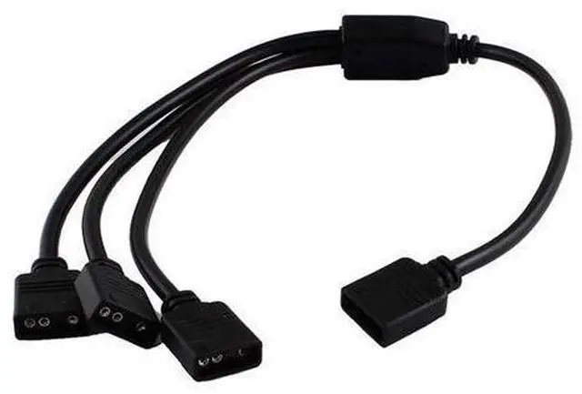 Alt view image 8 of 10 - Tiss 2 Pack 5V 3-Pin RGB 3-Way Female to x Female RBW LED Strip Splitter Cable,3 Port AURA RGB Lighting Hub w/ Gender Changer Adapter - 1 Foot