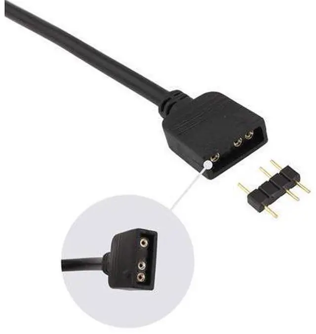 Alt view image 10 of 10 - Tiss 2 Pack 5V 3-Pin RGB 3-Way Female to x Female RBW LED Strip Splitter Cable,3 Port AURA RGB Lighting Hub w/ Gender Changer Adapter - 1 Foot