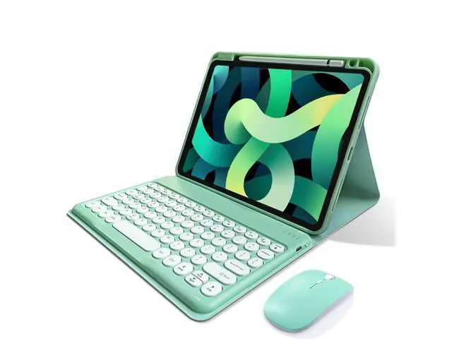 Alt view image 6 of 10 - kaitesi Keyboard Case Mouse for iPad 10th Generation 2022 Keyboard Case Cute Round Keys Detachable Bluetooth Keyboard Slim Smart Cover,Mint Green