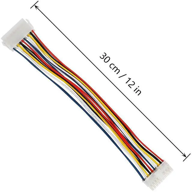 Alt view image 11 of 12 - 30cm ATX 20 Pin Male to 20 Pin Female Power Supply Extension Cable for Computer PC